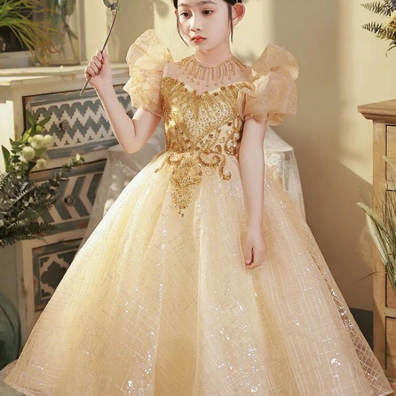 Pink Princess Dress Sequin Baby Dress Ball Gown Party Girl Dresses