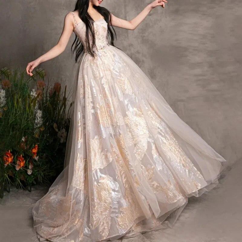 316-French Sequins Appliques Evening Gown Pearls Camisole Slim Princess Quinceanera Dresses Back Zipper Long Aline Wedding G-Description 316-French Sequins Appliques Evening Gown Pearls Camisole Slim Princess Quinceanera Dresses Back Zipper Long Aline Wedding G-Description