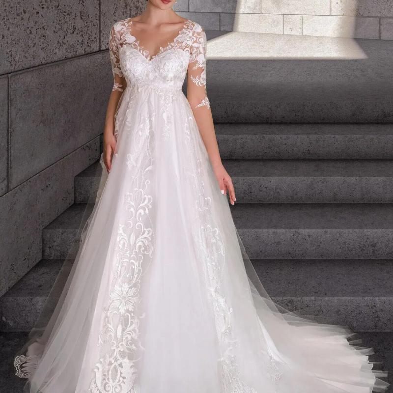 sachin and babi light blue dress The dress chosen by our pregnant bride is elegant lace and an accent  neckline. The thoughtful silhouette provides comfort and harmoniously  emphasizes the figure, while maintaining the lightness and elegance of the
