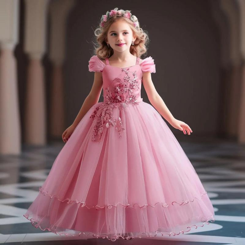 94-Girls Bridesmaid Dress For Wedding 6 14 Yrs Children's Elegant Birthday  Party Dresses For Kids Teen Junior Prom Formal L-Description