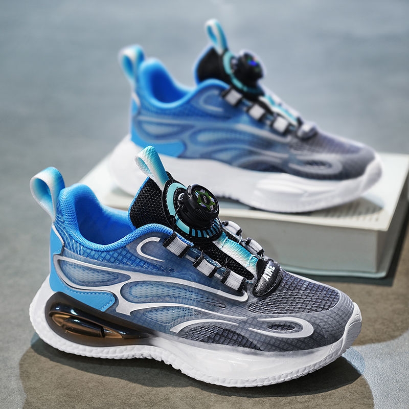 79 Boys Shoes 2024 Autumn New Mesh Breathable Children s Sports Shoes For Big Boys Rotating Buckle Running Shoes Description