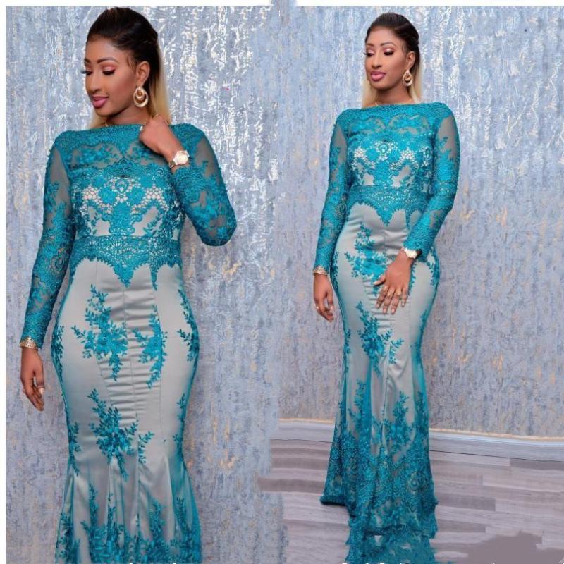 1-Elegant African Evening Dresses Crew Mermaid Long Sleeves Prom Dresses  Formal Party Bridesmaid Pageant Gowns-Description