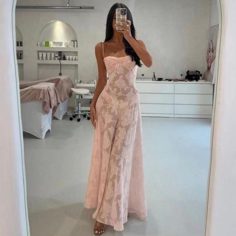 109-Prom Dress For Women Deep V-neck Spaghetti Strap Solid Slim Strap Tube  Top Skirt Long Skirt Traf Vestidos Woman Party Dr-Description