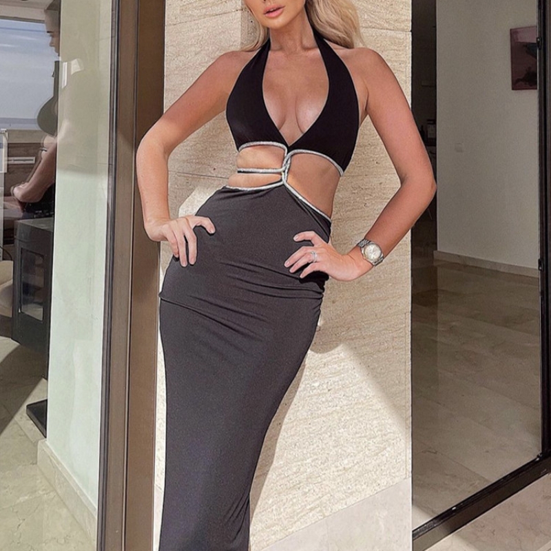 203- And Fashion Halter Neck Backless Diamond Bandage Dress Hot Selling Party Dress Dress-Description 203- And Fashion Halter Neck Backless Diamond Bandage Dress Hot Selling Party Dress Dress-Description