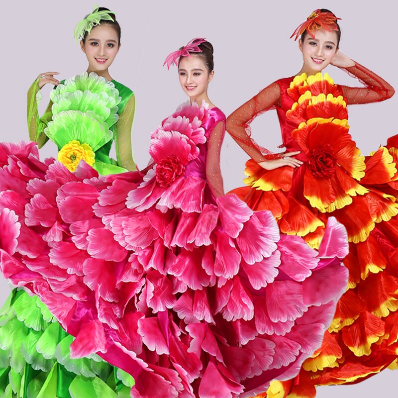 236 Flamengo Spanish Bullfighting Belly Dance Dress Skirt Red